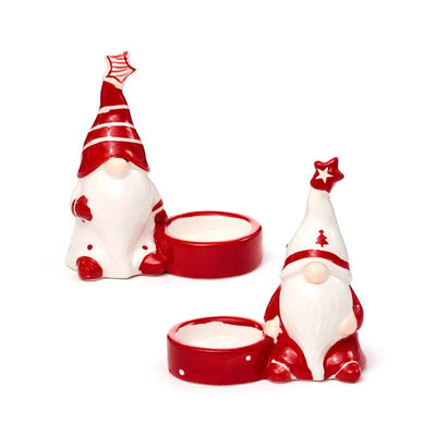 Ceramic Christmas Gonk Tea Light Candle Holder - Gift Arch