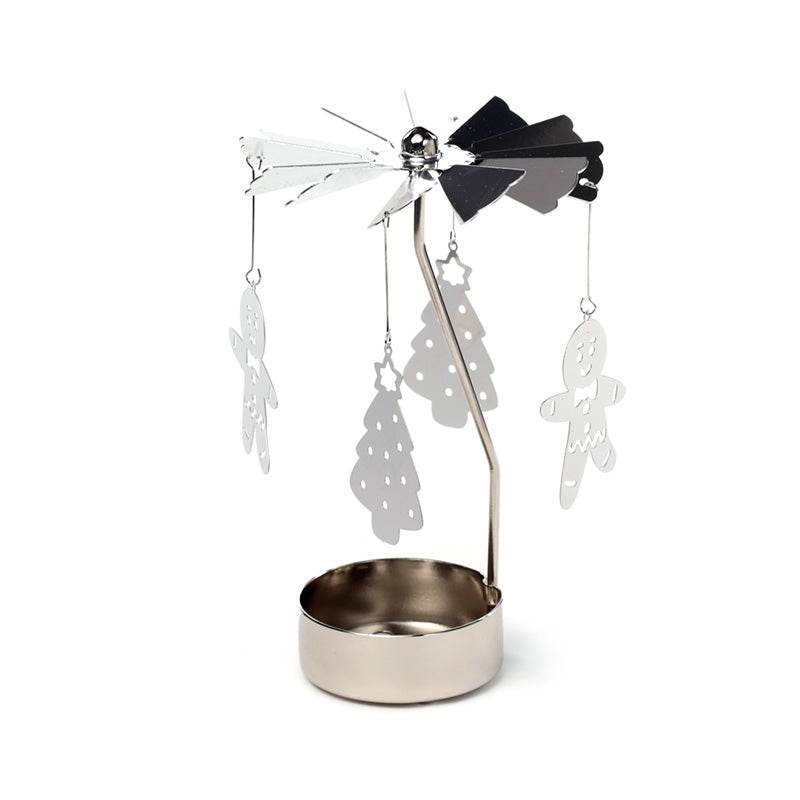 Christmas Baker Street Gingerbread Men Rotating Carousel Spinning Tea Light Candle Holder - Gift Arch