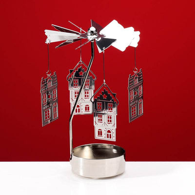 Christmas Baker Street Rotating Carousel Spinning Tea Light Candle Holder - Gift Arch