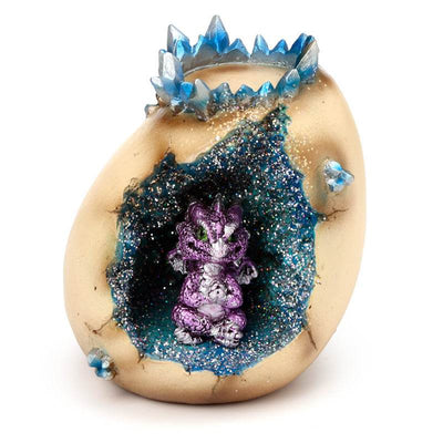 Elements Baby Dragon Crystal Egg Cave Tea Light Holder - Gift Arch