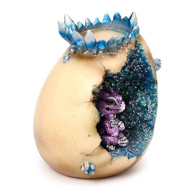 Elements Baby Dragon Crystal Egg Cave Tea Light Holder - Gift Arch