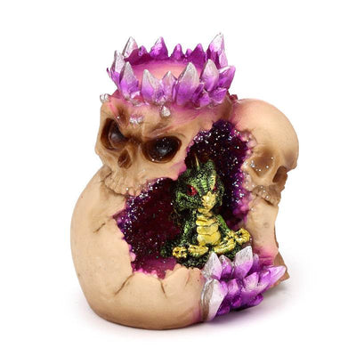 Elements Baby Dragon Crystal Skull Cave Tea Light Holder - Gift Arch