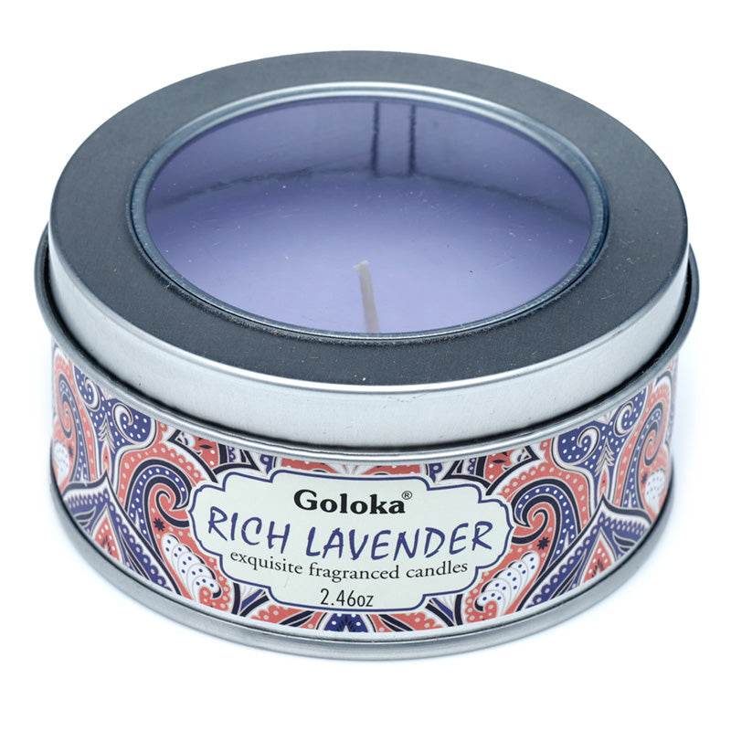 Goloka Lavender Wax Candle Tin - Gift Arch