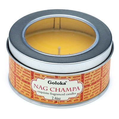 Goloka Nag Champa Wax Candle Tin - Gift Arch