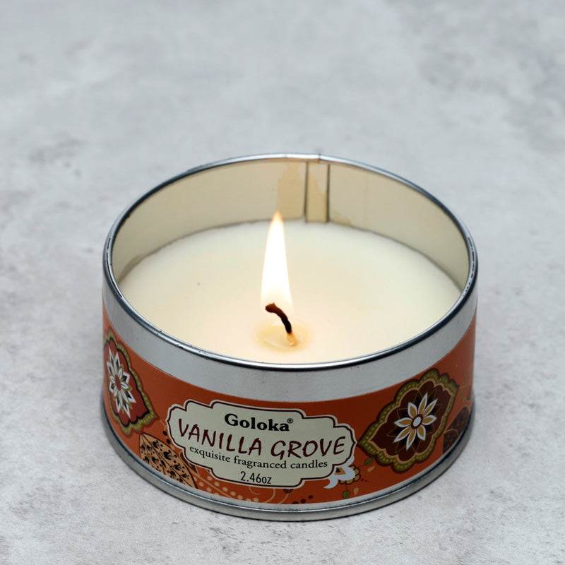 Goloka Vanilla Grove Wax Candle Tin - Gift Arch