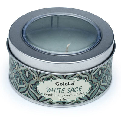 Goloka White Sage Wax Candle Tin - Gift Arch