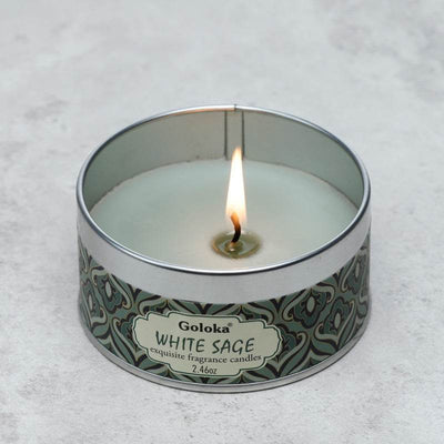 Goloka White Sage Wax Candle Tin - Gift Arch