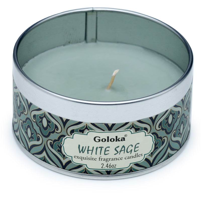 Goloka White Sage Wax Candle Tin - Gift Arch