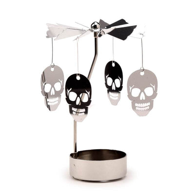 Skull Rotating Carousel Spinning Tea Light Candle Holder - Gift Arch