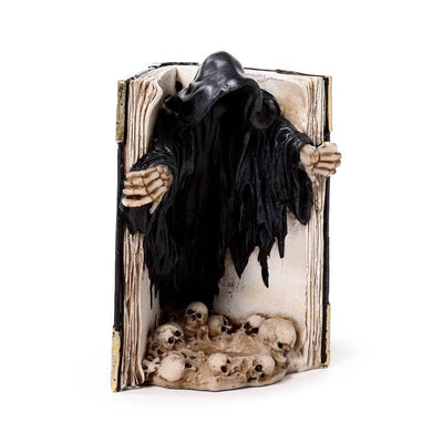 The Reaper of Death Book of Skulls Tea Light Candle Holder - Gift Arch