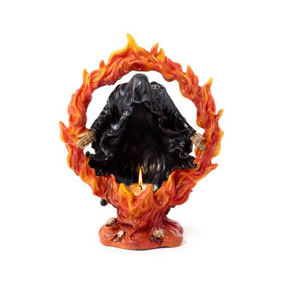 The Reaper of Death Ring of Fire Tea Light Candle Holder - Gift Arch
