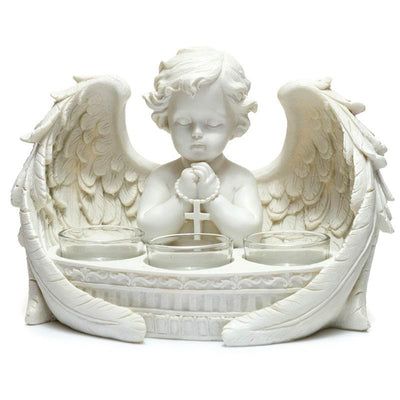 White Cherub 3 Tea Light Candle Holder - Gift Arch