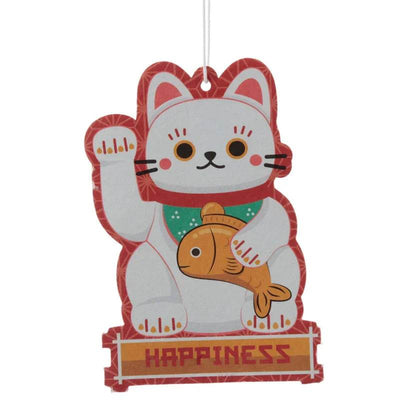 Jasmine White Maneki Neko Lucky Cat Air Freshener - Gift Arch