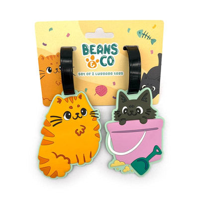 Beans & Co Cats PVC Luggage Tag Set of 2 - Gift Arch