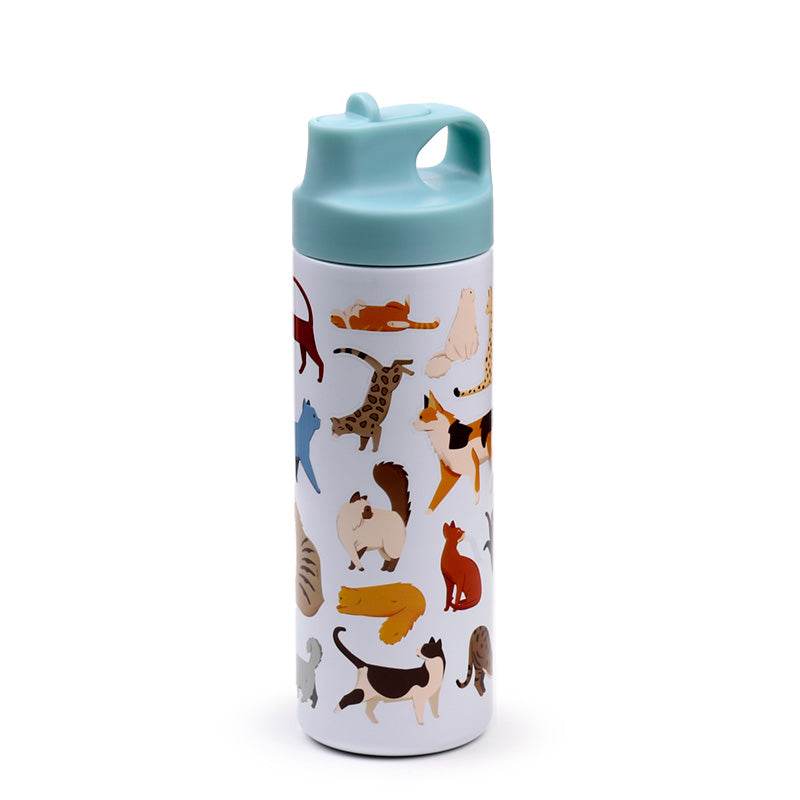 Feline Fine Cats (New) Hot & Cold Flip Top Drinks Bottle 500ml - Gift Arch