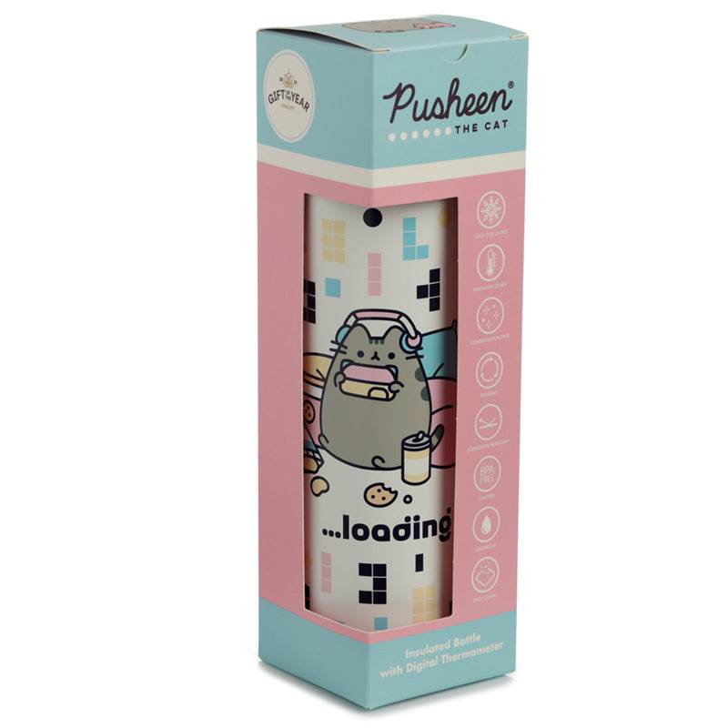 Pusheen Cat Gaming Hot & Cold Digital Thermometer Bottle - Gift Arch