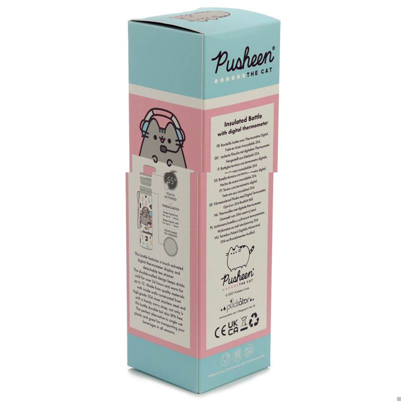 Pusheen Cat Gaming Hot & Cold Digital Thermometer Bottle - Gift Arch