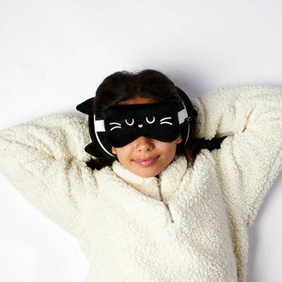 Relaxeazzz Feline Fine Cat Plush Travel Pillow & Eye Mask - Gift Arch