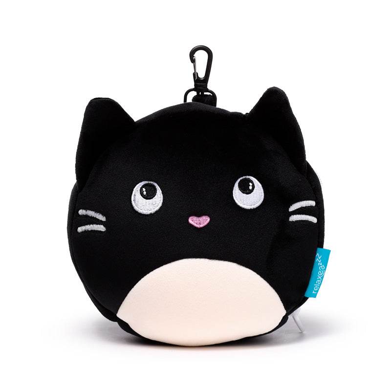 Relaxeazzz Feline Fine Cat Plush Travel Pillow & Eye Mask - Gift Arch