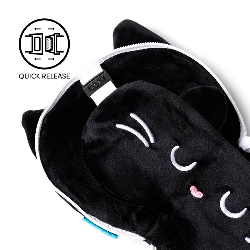 Relaxeazzz Feline Fine Cat Plush Travel Pillow & Eye Mask - Gift Arch