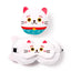 Relaxeazzz Maneki Neko Lucky Cat Plush Travel Pillow & Eye Mask - Gift Arch
