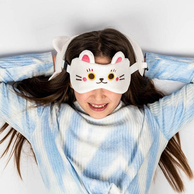 Relaxeazzz Maneki Neko Lucky Cat Plush Travel Pillow & Eye Mask - Gift Arch