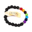 Chakra Lava Rock Bead & Gemstone Bracelet - Gift Arch