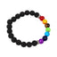 Chakra Lava Rock Bead & Gemstone Bracelet - Gift Arch
