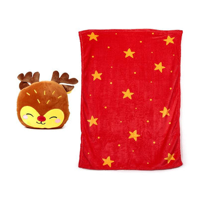 Blankeazzz Christmas Festive Friends Rudolph 2-in-1 Plush Toy & Travel Blanket - Gift Arch
