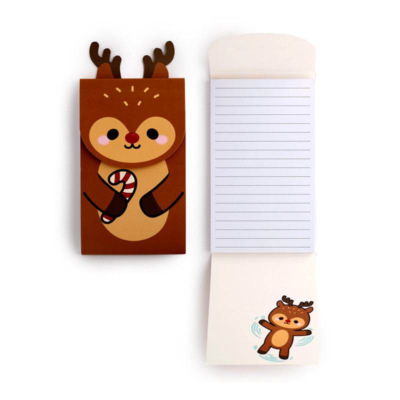 Christmas Festive Friends Rudolph Flip Open Shaped Memo Pad - Gift Arch