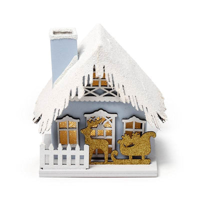 Golden Sleigh Scene Christmas House LED Decoration - Gift Arch