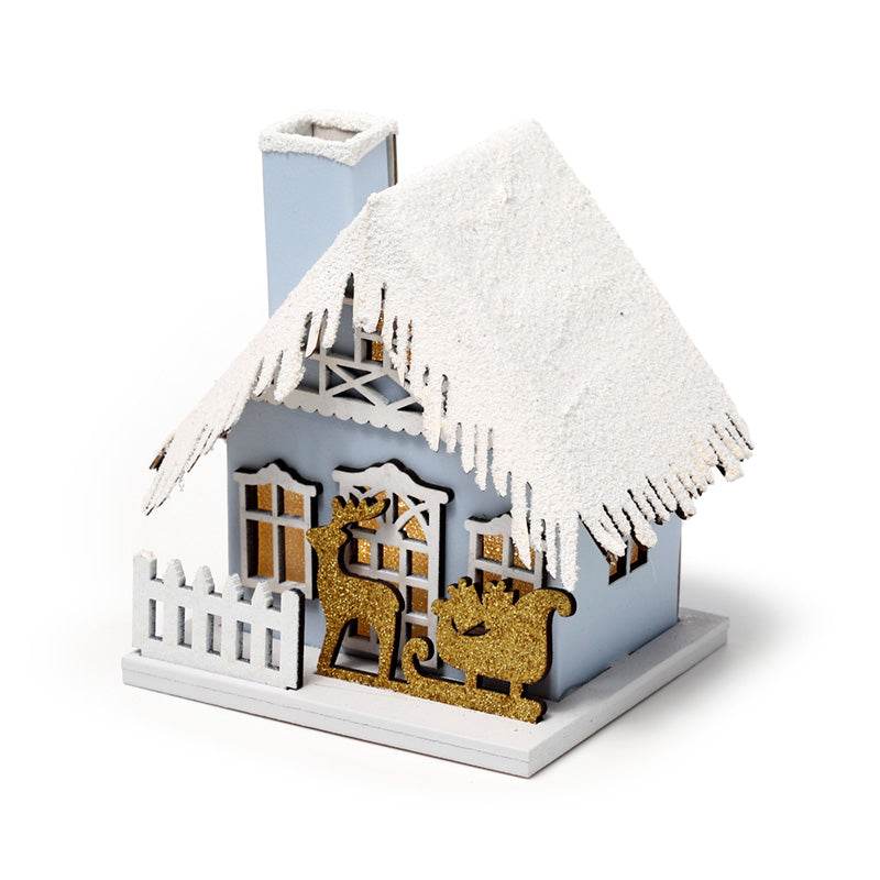 Golden Sleigh Scene Christmas House LED Decoration - Gift Arch
