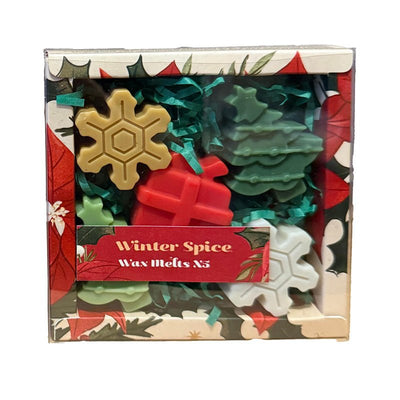 Winter Spice Christmas Botanicals Set of 5 Shaped Wax Melts - Gift Arch
