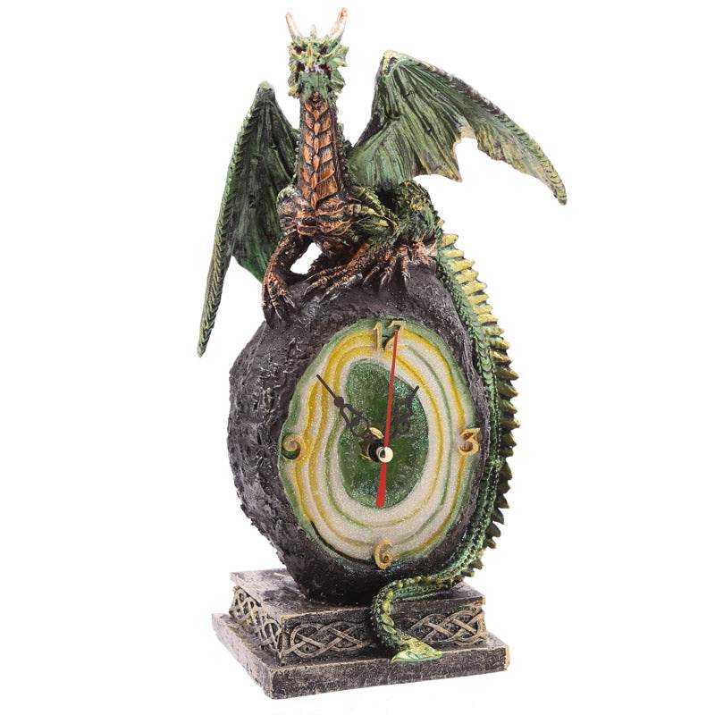 Geode Crystal Dragon Mantle Clock - Gift Arch