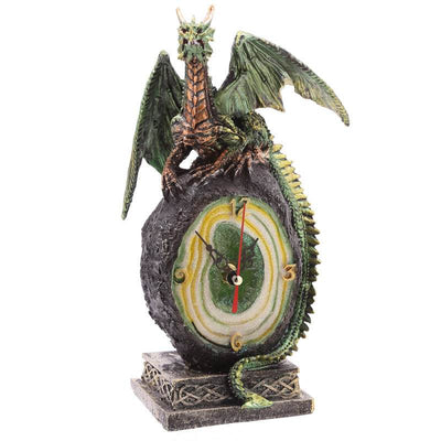 Geode Crystal Dragon Mantle Clock - Gift Arch