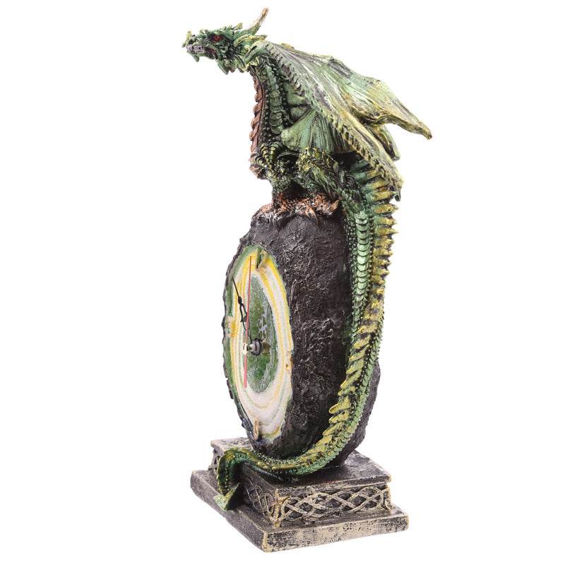 Geode Crystal Dragon Mantle Clock - Gift Arch