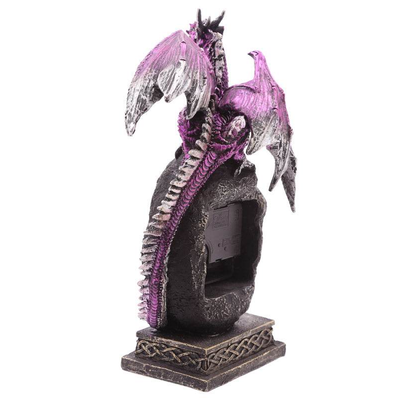 Geode Crystal Dragon Mantle Clock - Gift Arch