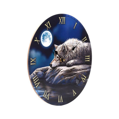 Lisa Parker Quiet Reflection Wolf Picture Clock - Gift Arch