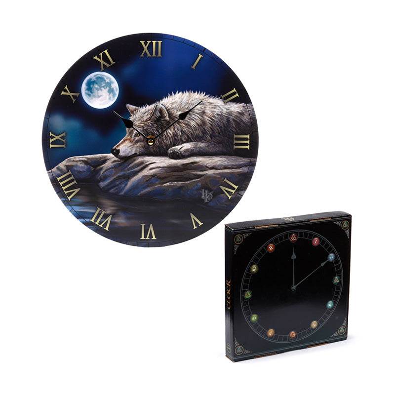 Lisa Parker Quiet Reflection Wolf Picture Clock - Gift Arch