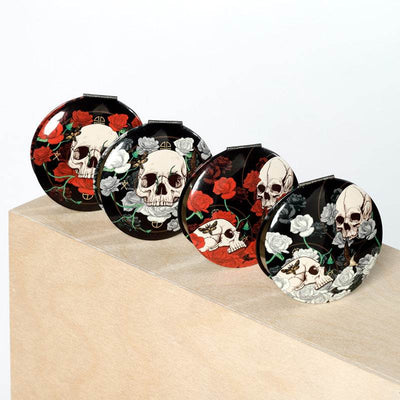 Skulls and Roses Compact Mirror - Gift Arch