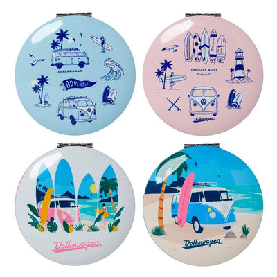 Volkswagen VW T1 Camper Bus Explore More & Waves are Calling Compact Mirror - Gift Arch