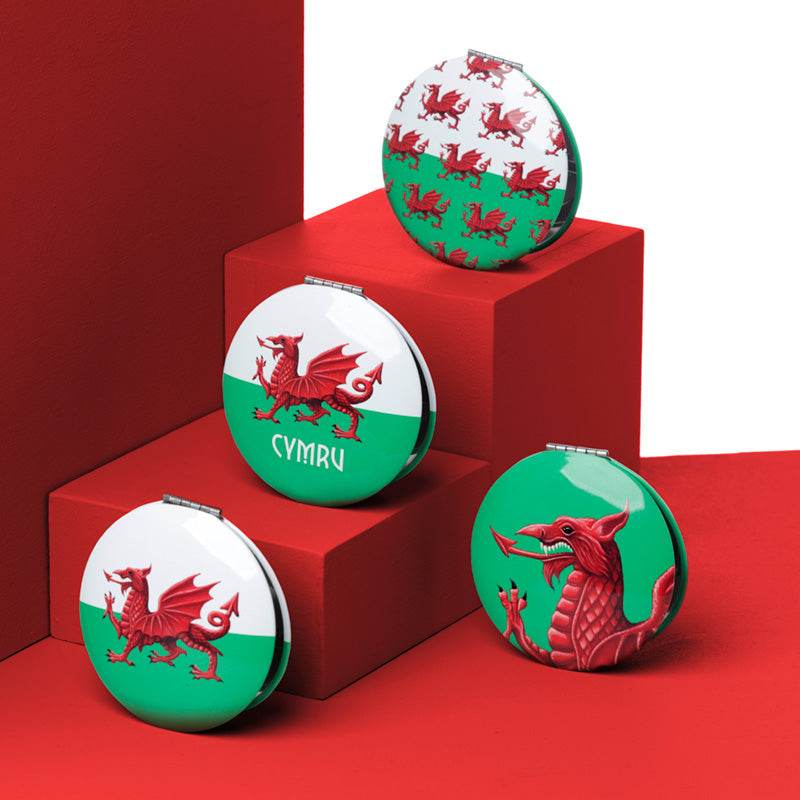 Welsh Dragon Wales (Cymru) Souvenir Compact Mirror - Gift Arch