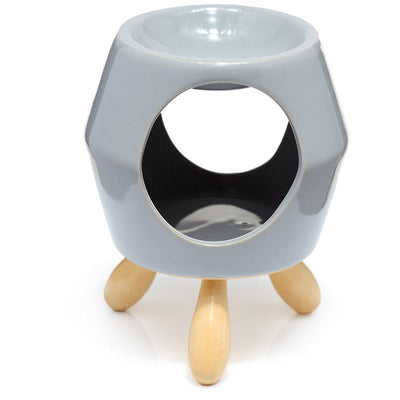 Eden Grey Abstract Ceramic Oil Burner with Feet - Gift Arch