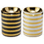 Eden Metallic Gold Stripe Ceramic Mini Oil Burner - Gift Arch