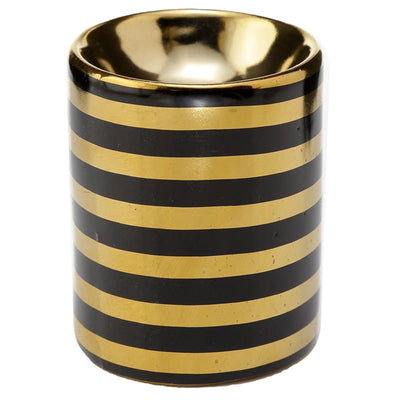 Eden Metallic Gold Stripe Ceramic Mini Oil Burner - Gift Arch