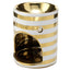 Eden Metallic Gold Stripe Ceramic Mini Oil Burner - Gift Arch