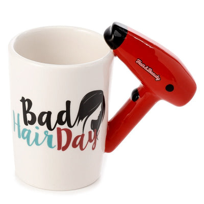 Hair Drier with Slogan Ceramic Shaped Handle Mug - Gift Arch