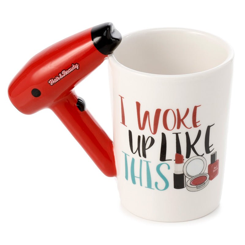 Hair Drier with Slogan Ceramic Shaped Handle Mug - Gift Arch