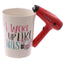 Hair Drier with Slogan Ceramic Shaped Handle Mug - Gift Arch