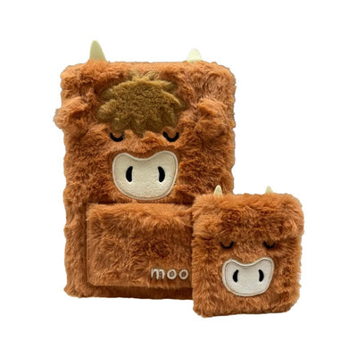 Highland Coo Plush Notebook with Pouch & Mini Notebook - Gift Arch